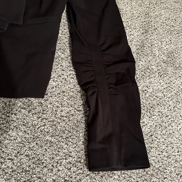 NIEMAN MARCUS 8 M Black Gabardine Open Waterfall Ruffle Blazer Jacket R $220 - Picture 5 of 8